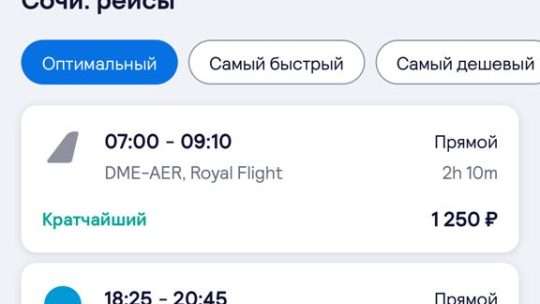 Как купить прямой авиабилет в Сочи